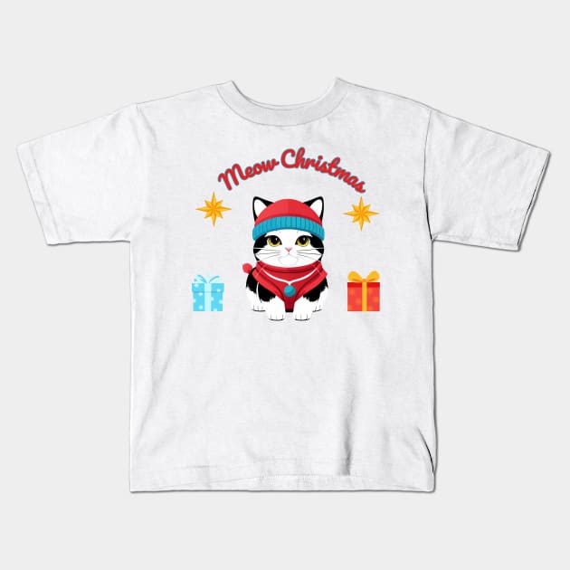 christmas cat Kids T-Shirt by Cat Lover Store